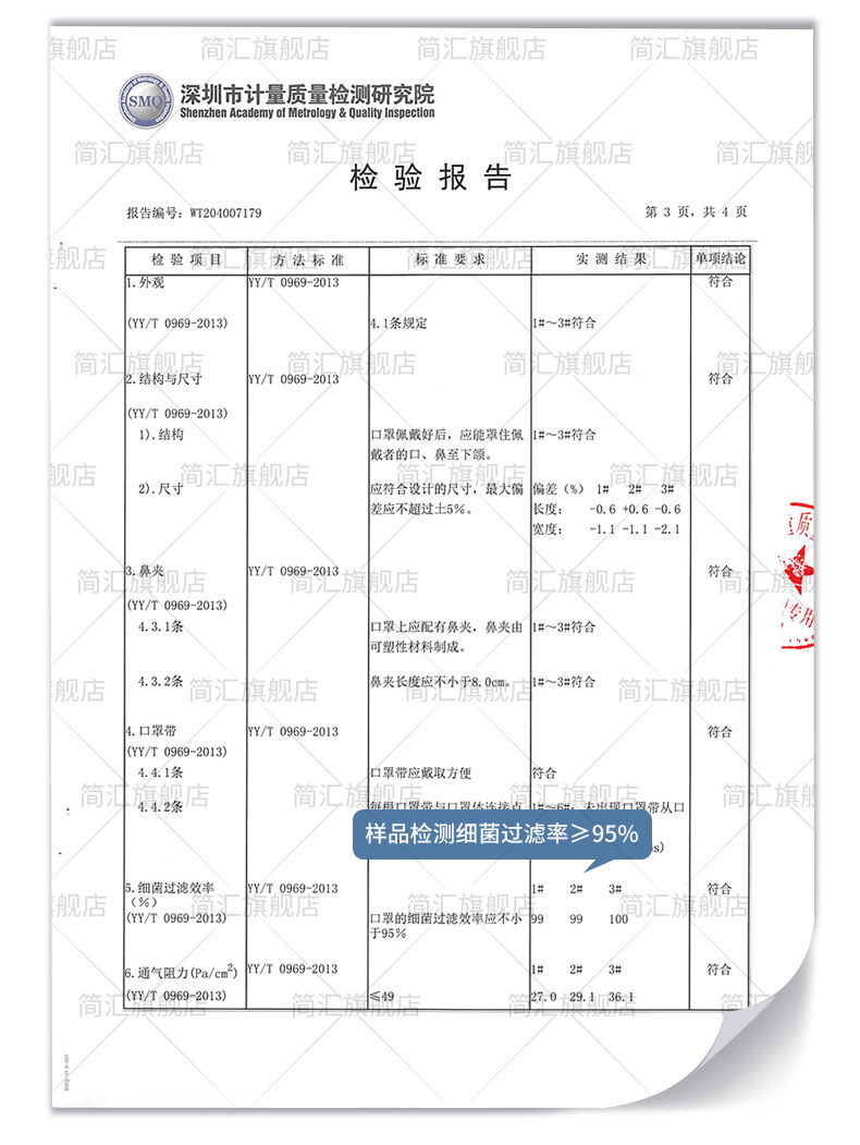 简汇 一次性医用口罩 50只 药监局备案 图6