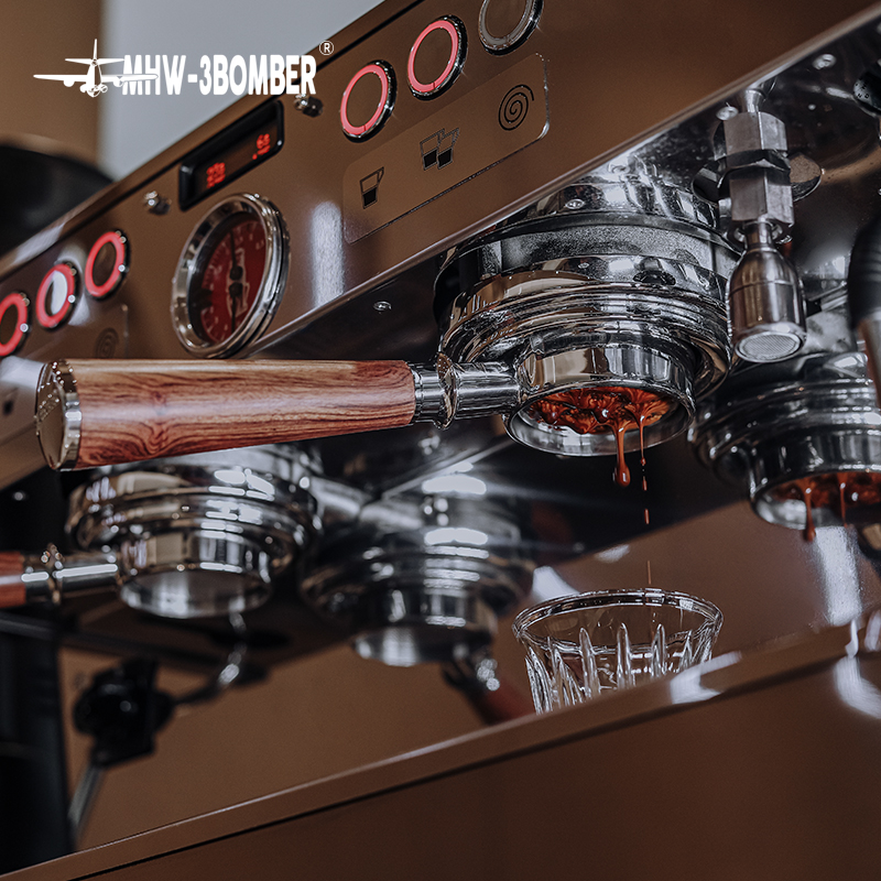 MHW-3BOMBER bomber accessories lamarzocco no bottom handle 18g powder bowl spicy mother solid wood handle