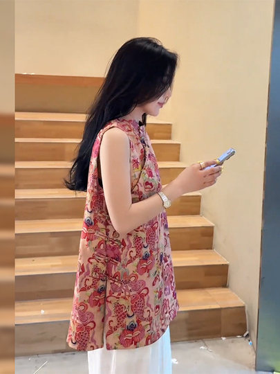 Chaleco bordado de estilo nacional para mujer, chaqueta bordada de industria pesada de estilo chino, novedad de verano 2025, chaleco informal suelto para mujer