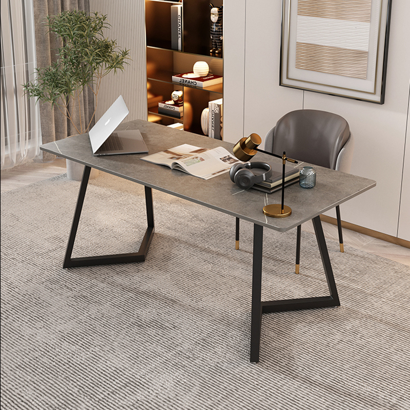 Minimalist living room large desk slate work surface calligraphy table light luxury home study desk computer desk chair