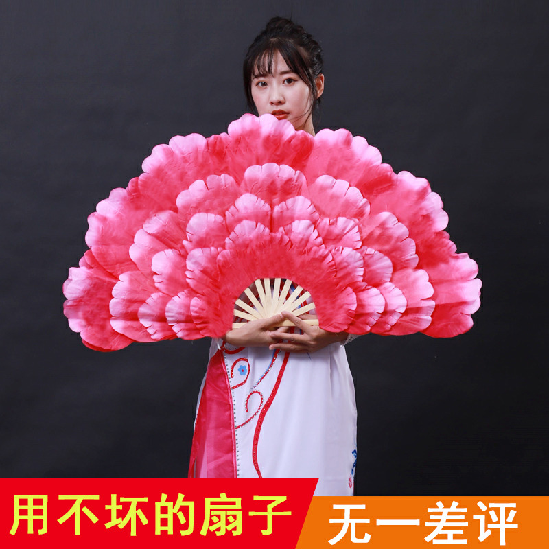 A pair of dance fans, a pair of dance fans, square dance fans, peony flower fans, double-sided left and right hands, Jiaozhou twisted Yangko fans