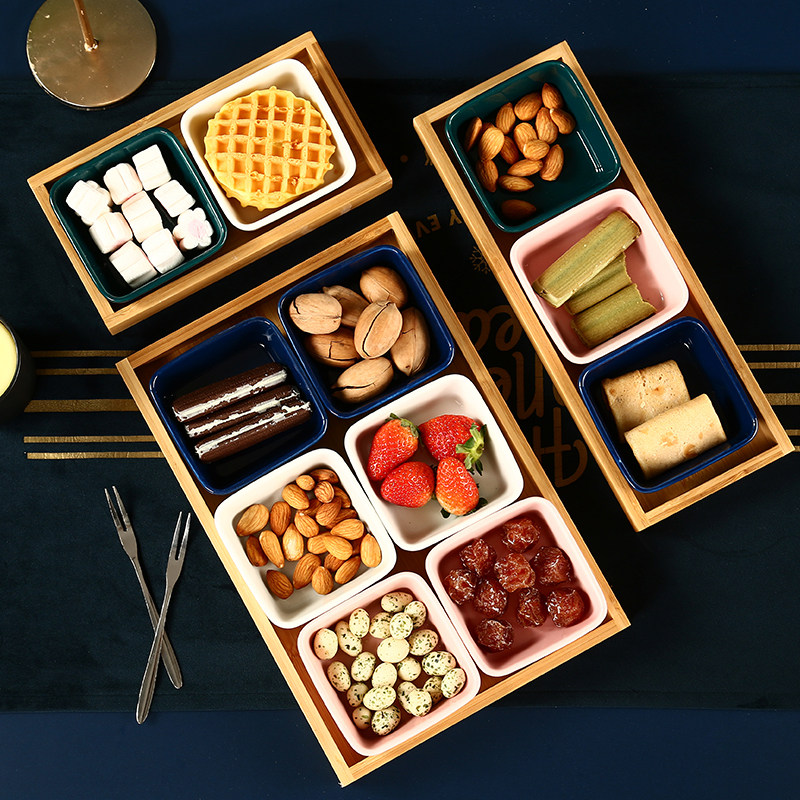 Nordic Creative Sub-Pan Snack Pan Nut Dry Fruit Pan Sauce For Home Ceramic Parquet KTV Fruit Snack Tray