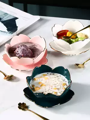 Japanese cherry blossom ceramic bowl Phnom ripe dessert bowl swallow Bowl creative fruit ice cream bowl sugar water white fungus soup bowl tableware