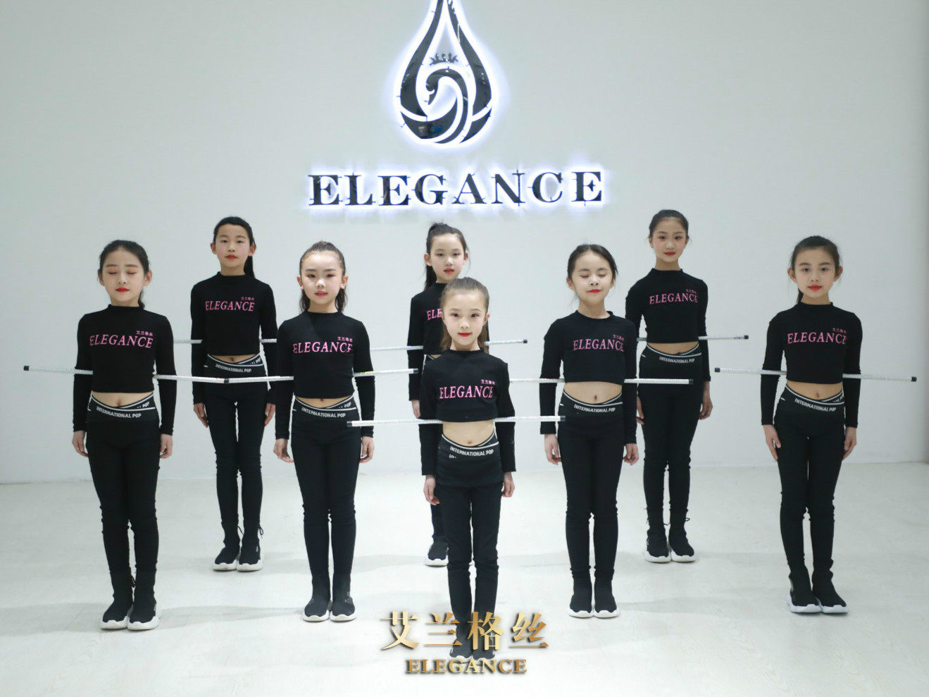 Elangese Girl Body Gift Instrument Training Suit Show Suit Children Ladies' Blouse Pants Suit With Elasticity