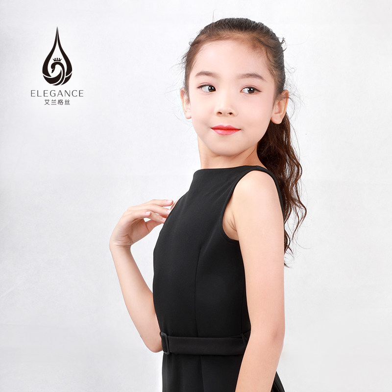 ELEGANCE Elange Black Hepburn Dress Body Gift Instrument Clothing Girl Performance Model Dress