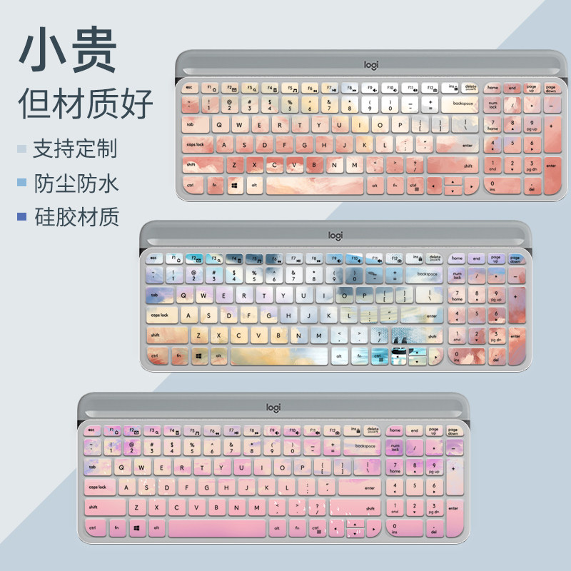 Applicable roskill MK470 K580 customizable table-type computer keyboard protective film anti-dust cover full coverage cartoon cushion sticker