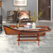 Eurostyle Wooden Boat Type Tea Table Corner Red Wine Cabinet Boat Type Containing Cabinet Living-room Adornment Pendulum home Decorative Goods