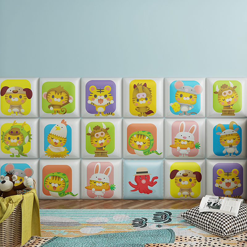 Anti-collision wallpaper patch soft bag self-crib head child room bedside protective wall 3d solid bedroom cozy anti-crash wall sticker