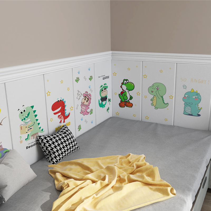 Kindergarten Cartoon Children's Room Self-Adhesive Collision Avoidance Wall Patch Skirt Bedside Soft Bag Tatami Crash-proof 3d Solid Wall Sticker Bedroom