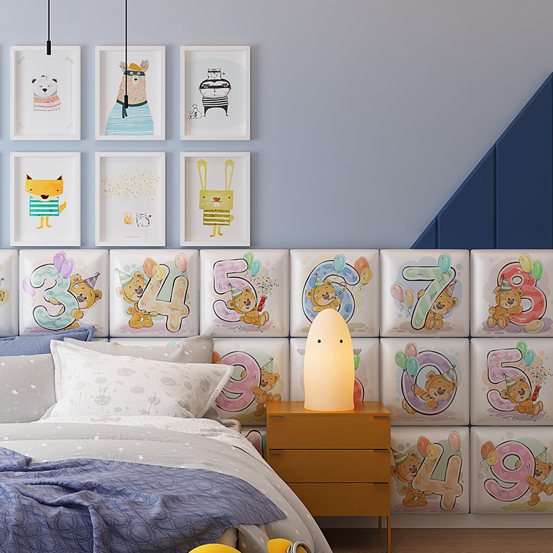 Cartoon anti-collision wallpaper stickers 3D three-dimensional soft bag children's room cute decoration stickers bedside anti-collision wall stickers kindergarten wall skirt stickers