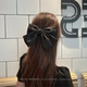 Satin big bow headdress spring clip high-end clip black back of head hair clip Korean internet celebrity hair accessories for women