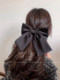 Cui Shang Black Bow Hair Clip High-End Satin Back-Of-Head Spring Hairpin Internet Celebrity High-End Hair Accessory for Women