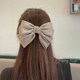 Black Bow Hair Accessory Satin Chiffon Top Clip Hair Accessory for Women Summer Spring Clip Internet Celebrity Hairpin Back of the Head Hair Clip