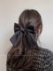 Cui Shang Black Bow Hair Clip High-End Satin Back-Of-Head Spring Hairpin Internet Celebrity High-End Hair Accessory for Women