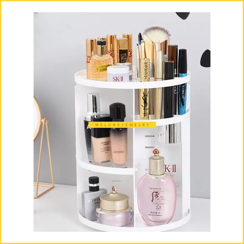 Plastic 360 Rotating Makeup Organizers Comestic Storage Box
