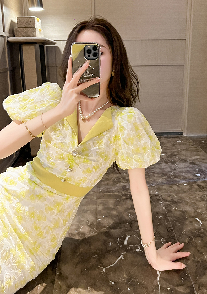 C3749 2250K VÁY ĐẦM LIỀN THÂN NỮ RUUREAG TAY PHỒNG MÙA HÈ HỌA TIẾT HOA THỜI TRANG NỮ G05 SẢN PHẨM MỚI
