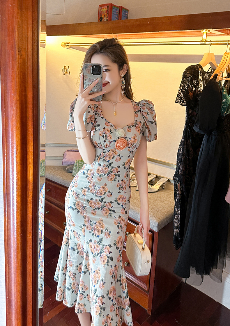 C3261 2250K VÁY ĐẦM LIỀN THÂN DÁNG DÀI NỮ RUUREAG MÙA HÈ HỌA TIẾT HOA THỜI TRANG NỮ G05 SẢN PHẨM MỚI