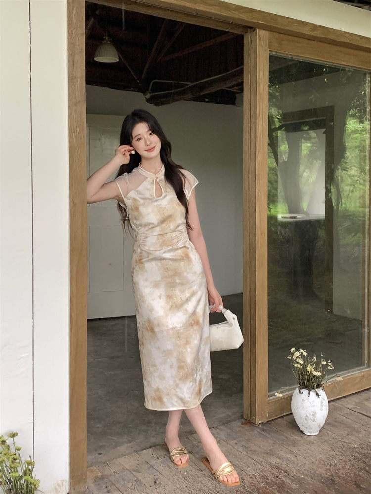 C3359 2640K VÁY ĐẦM LIỀN THÂN DÁNG DÀI NỮ RUUREAG MÙA HÈ PHỤC CỔ CỔ ĐIỂN THỜI TRANG NỮ G06 SẢN PHẨM MỚI