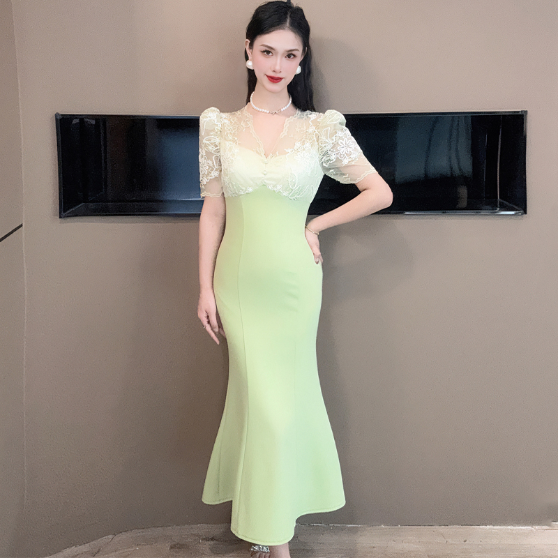 C3181 2440K VÁY ĐẦM LIỀN THÂN NỮ RUUREAG DÁNG ÔM BODY GỢI CẢM SEXY MÙA HÈ KIỂU ĐUÔI CÁ THỜI TRANG NỮ REN G05 SẢN PHẨM MỚI