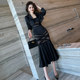 European station high-cold royal sister-style fishtail long skirt winter high-end small suit two-piece suit dress female