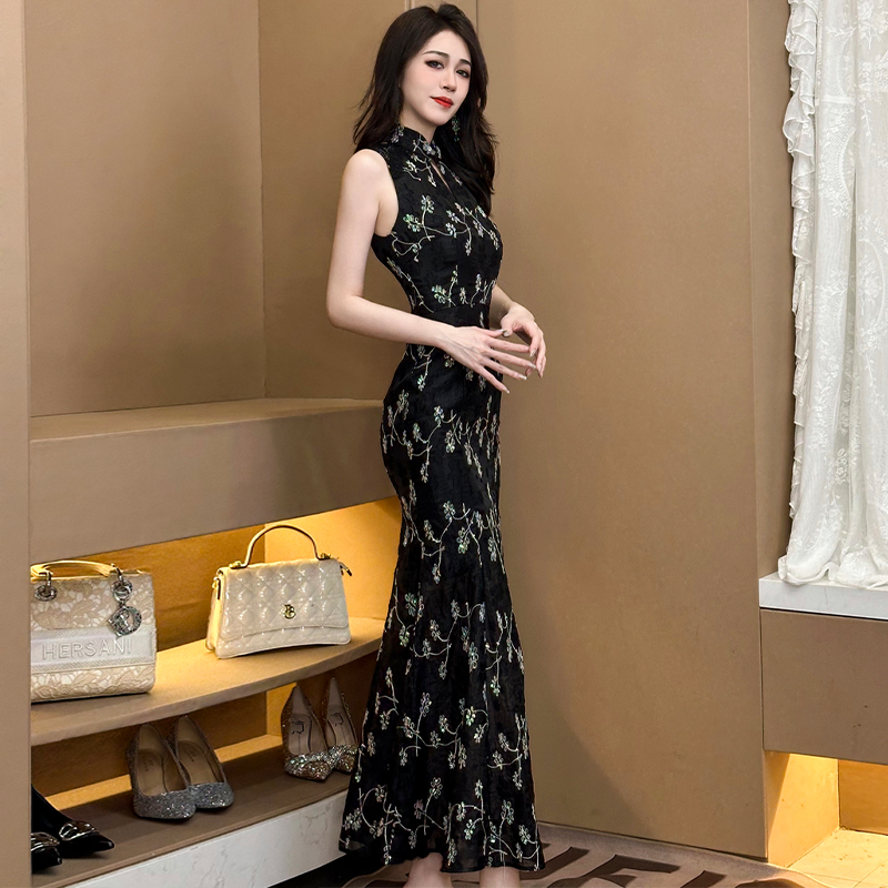 C3474 2150K VÁY ĐẦM LIỀN THÂN DÁNG DÀI NỮ RUUREAG DÁNG ÔM BODY GỢI CẢM SEXY MÙA HÈ PHỤC CỔ CỔ ĐIỂN HỌA TIẾT HOA THỜI TRANG NỮ G05 SẢN PHẨM MỚI