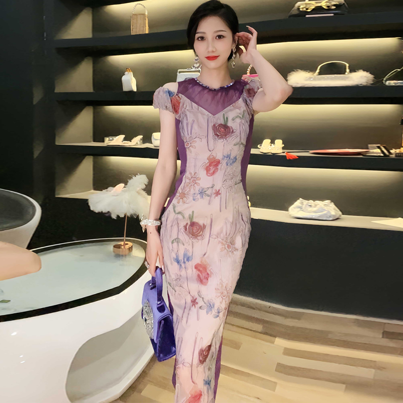 C3712 2150K VÁY ĐẦM LIỀN THÂN NỮ RUUREAG DÁNG ÔM BODY GỢI CẢM SEXY LƯỚI MỎNG PHỤC CỔ CỔ ĐIỂN THỜI TRANG NỮ G05 SẢN PHẨM MỚI