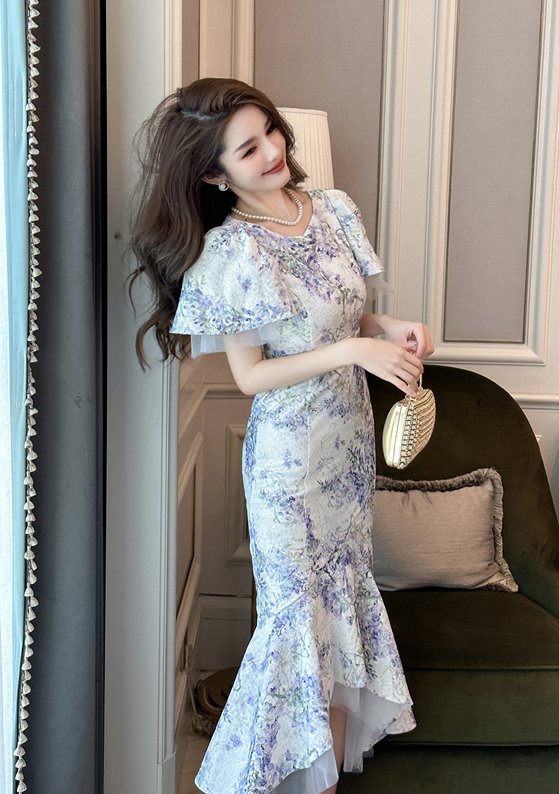 C3415 2640K VÁY ĐẦM LIỀN THÂN NỮ RUUREAG TAY PHỒNG MÙA HÈ HỌA TIẾT HOA THỜI TRANG NỮ G06 SẢN PHẨM MỚI