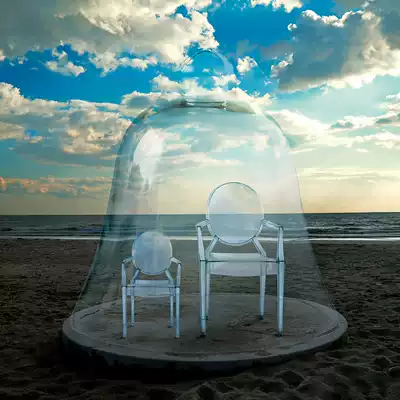 Kartell Italian original imported children learning chair back chair transparent plastic chair LOULOU GHOST