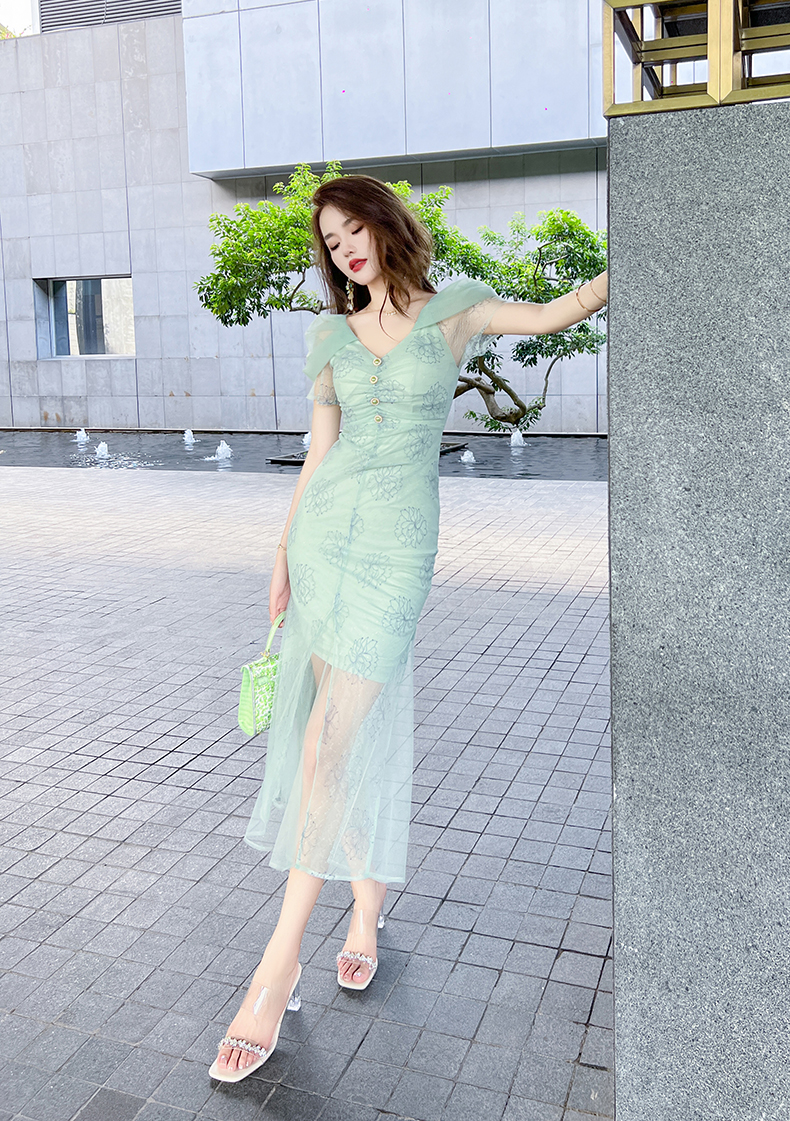 C7916 2610K VÁY ĐẦM LIỀN THÂN NỮ ELOREGS LƯỚI MỎNG MÙA HÈ KIỂU ĐUÔI CÁ THỜI TRANG NỮ G06 SẢN PHẨM MỚI