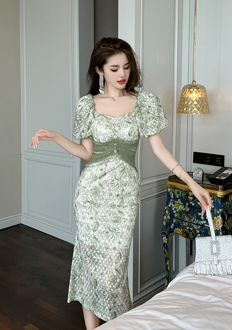 C8149 2150K VÁY ĐẦM LIỀN THÂN NỮ ELOREGS LƯỚI MỎNG PHỤC CỔ CỔ ĐIỂN THỜI TRANG NỮ G05 SẢN PHẨM MỚI