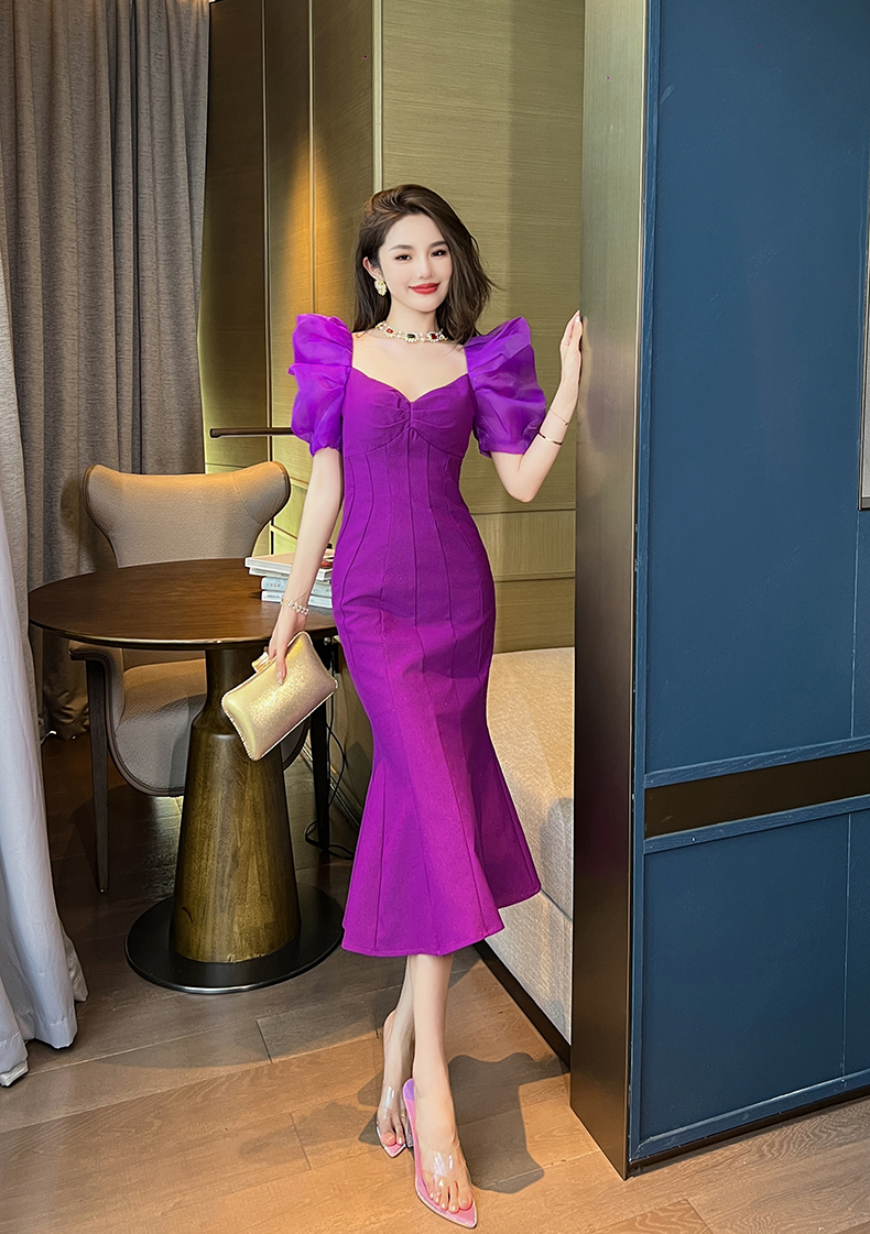 C8142 2410K VÁY ĐẦM LIỀN THÂN NỮ ELOREGS TAY PHỒNG MÙA HÈ KIỂU ĐUÔI CÁ THỜI TRANG NỮ G05 SẢN PHẨM MỚI