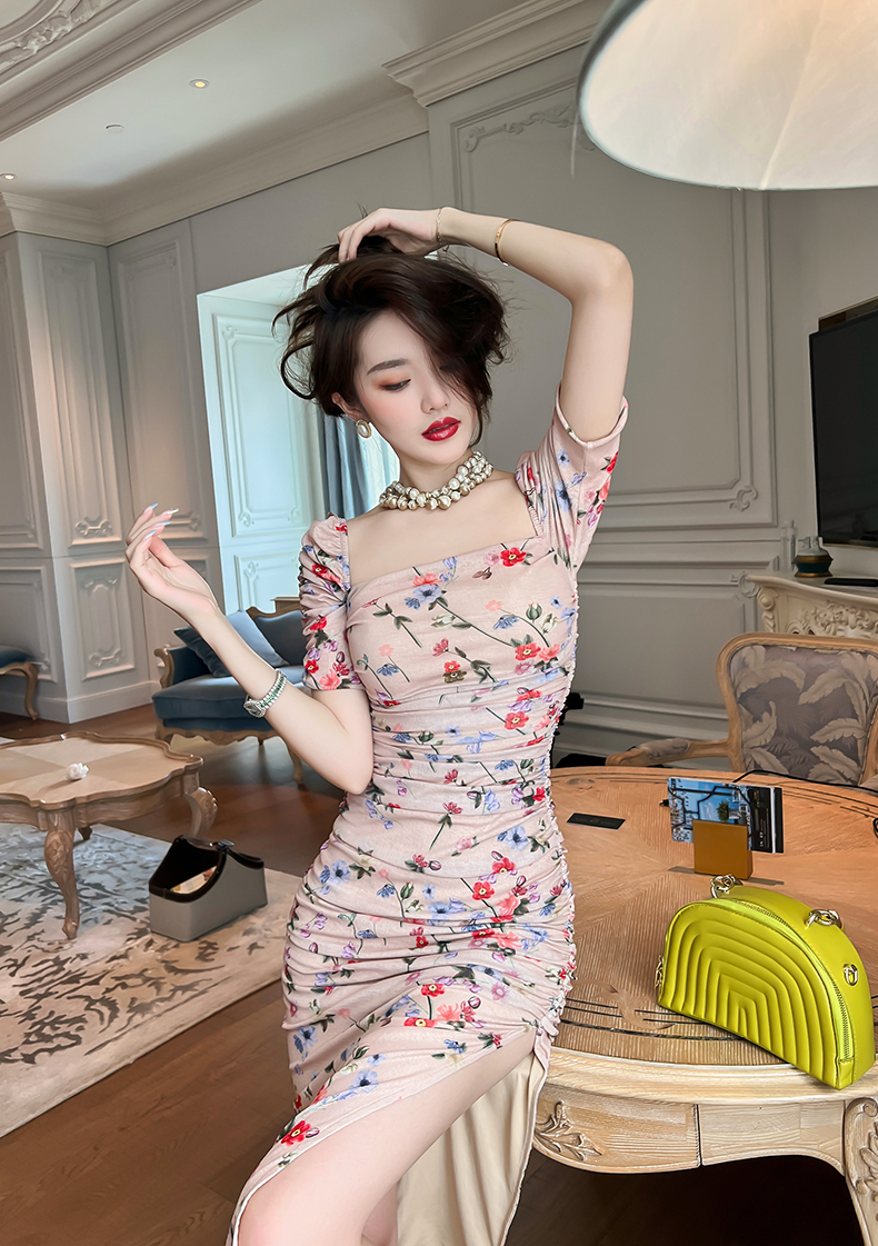 C7871 1380K VÁY ĐẦM LIỀN THÂN NỮ ELOREGS SEXY GỢI CẢM SEXY NGẮN TAY MÙA HÈ HỌA TIẾT HOA THỜI TRANG NỮ G04 SẢN PHẨM MỚI