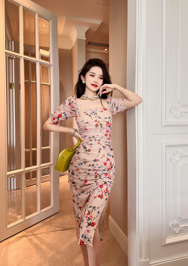 C7871 1380K VÁY ĐẦM LIỀN THÂN NỮ ELOREGS SEXY GỢI CẢM SEXY NGẮN TAY MÙA HÈ HỌA TIẾT HOA THỜI TRANG NỮ G04 SẢN PHẨM MỚI