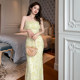 French high-end lace suspender dress 2023 women's new sexy temperament one-shoulder tube top long skirt summer