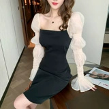 Демисезонное вечернее платье, демисезонная юбка, лонгслив, подходит для подростков, квадратный вырез