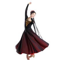 Uyghur dancer Xinjiang dance performance costume Uyghur costume skirt dance skirt big swing half-length female art test big skirt