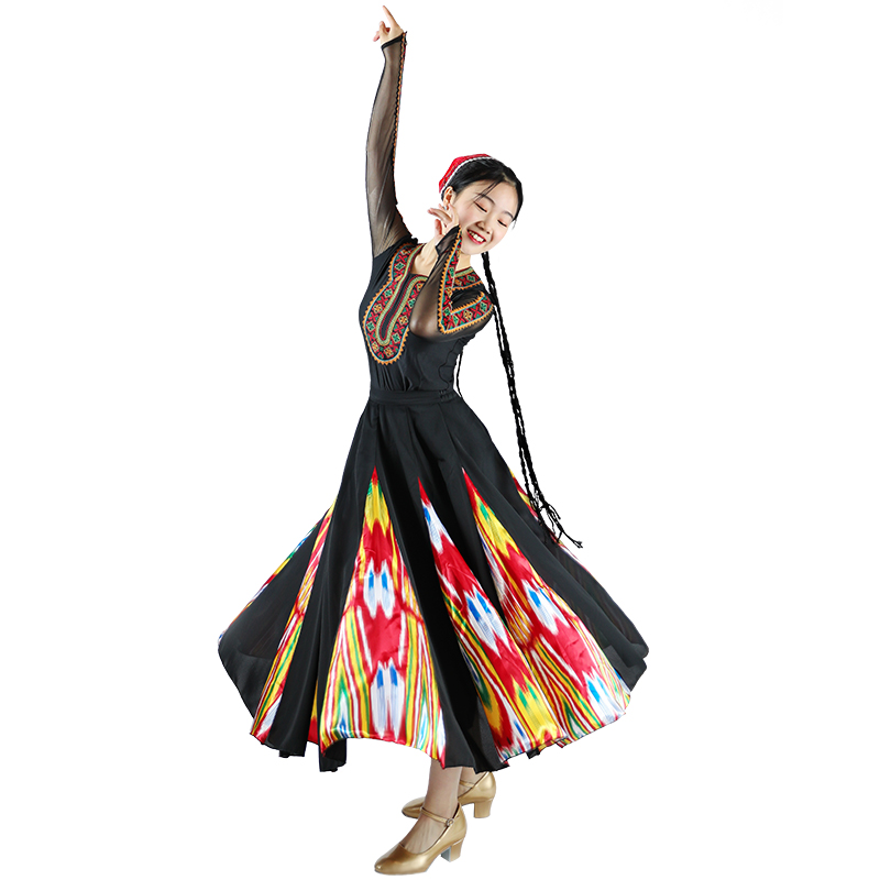 Large pendulum skirt Xinjiang Uyghur Uyghur dance practice skirt representative skirt Uyghur dance practice skirt Uyghur skirt