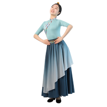 Tibetan dress long skirt dance performance costume half-length large swing skirt Tibetan dance costume new Tibetan ethnic womens long suit