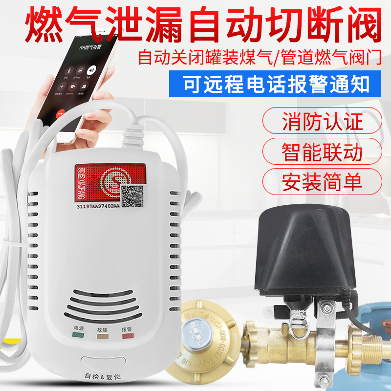 Networked gas siren home with electromagnetic cut-off valve fire certified gas gas leak automatic breaking gas