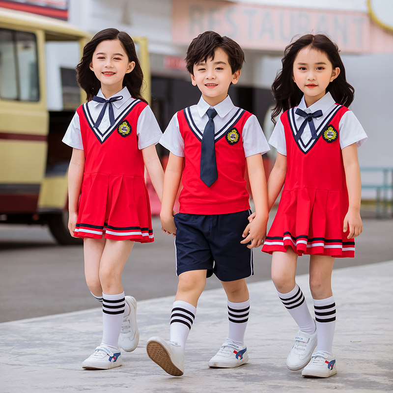 Kindergarten Summer Clothing School Uniform Britann College Wind Set Children's Han Edition Class Summer Summer