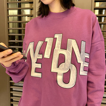 20ss early autumn new product we11done disorderly letter logo design round neck Korean long-sleeved sweater women loose