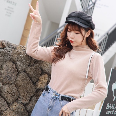 【超值抢购19.9】半高领加绒加厚打底衫