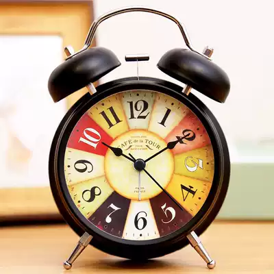 Nordic alarm clock students use creative personality bedroom mute bedside luminous small alarm bell children clock retro style