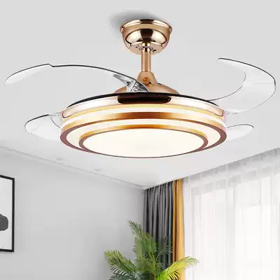 Invisible ceiling fan lamp ceiling lamp living room lamp dining room bedroom home modern light luxury with electric fan chandelier variable frequency integration