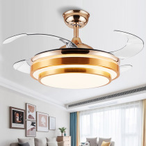 Invisible ceiling fan lamp restaurant fan lamp living room bedroom home modern light luxury with electric fan frequency conversion integrated ceiling