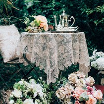 The idyllic tablecloth round lid s wind tea a few tablecloths and a half-girl bedside table lace small lid 0102p