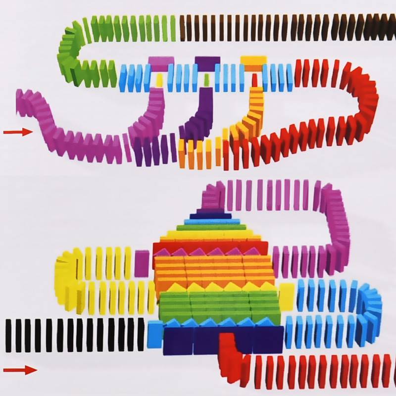 Domino Dominoes Creative Organs Wooden Children's Intellect Students Adults Intellect Men's Toys Wooden Building Blocks