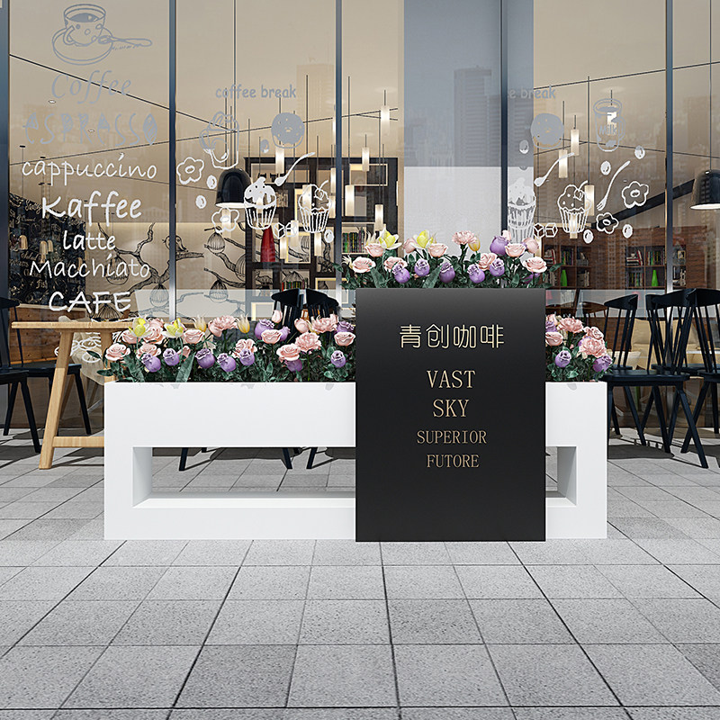 OUTDOOR IRON ART FLOWER CASE COMBINED CREATIVE PLANTING FLOWER TROUGH PARTITION FENCE SAMPLE HOUSE DISPLAY CENTRAL SQUARE OUTSIDE SWING MILK TEA SHOP FLOWER POT