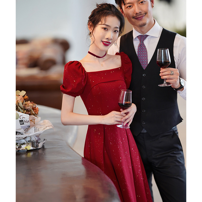 Toast to the bride Red Wedding Back Door Method Little Tuxedo Ocean Dress Women Normally can wear summer engagement