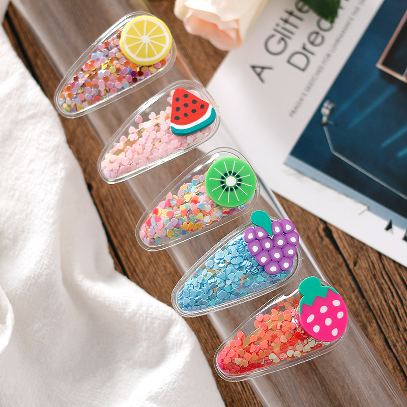 Children's hairpin fruit net red little girl side bangs clip transparent hairpin baby BB chuck jewelry hairpin